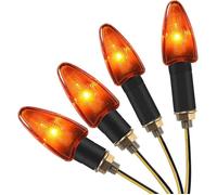 4pcs Clignotants Moto 10W Haute Puissance Ampoule Feu Clignotant Indicateur Lumière Ambre Étanche 12V pour M10 Universel Moto