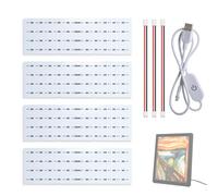 4PCS CMYK Lithophane LED Backlight Board Kit Compatible with Bambulab | A1 A1 mini P2S X1C H2D de Remplacement d'éclairage PCB avec câble USB et Câble de Connexion pour Modèle Photo Imprimé en 3D