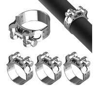 4pcs Collier de Serrage Tuyau 48-51mm, 22 mm de Large Collier Echappement Moto, Collier d'échappement Inox, Réglable T-collier de Serrage Métallique, Colliers Soufflet Cardan pour Tuyaux et Tubes