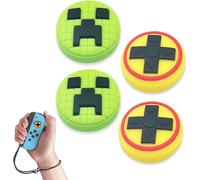 4Pcs Compatible Joystick Caps,Grip Caps for Joystick Switch Compatible with Nintendo Switch Controller Kirby/OLED/Lite,Soft Grip Silicone (Green and Yellow)