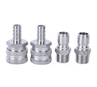 4PCS Connecteur Rapide, 304 en Acier Inoxydable Maison Brew Baril De Bière Connecteur Rapide G1/2 "Fileté Baril Mâle Et Femelle Connecteur pour Brassage de la Bière Outil