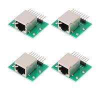 4pcs Connecteur RJ45 PCB 8 Broches Carte d'Éclatement Réseau Horizontale | Connecteur RJ45 PCB, Noyau Cuivre, 8 Broches Angle Droit, Pas 2.54mm, Adapté pour Prototypage Réseau et Soudage, 34x28mm