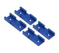 4PCS Connecteurs de Croisement T Track en Alliage d'Aluminium, 80x30mm - Résistants et Légers pour Charpentiers et Travaux de Menuiserie - Montage Facile et Glisse Fluide (Bleue)