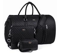 4pcs Convertible Garment Duffel Bag for Travel - 50L 2-in-1 Carry on Weekender Overnight Bag with Toiletry Bag, Fits Suits & Dresses, Trolley Sleeve, Hanging Suit Compartment, Waterproof Shoe Pocket