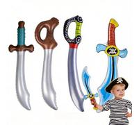 4pcs Costumes de carnaval Ballons gonflables avec couteau de Pirate jouets samouraï ballons épée de Pirate armes gonflables accessoires fête d'Halloween Cadeaux de Noël jeu scène cosplay