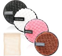 4pcs Coton Demaquillant Lavable, avec Sac à Linge lavable,Kit Tampons Démaquillants Biologique, BoufféEs Nettoyantes Double Face RéUtilisables,pour Nettoyage du Visage, Soins de la Peau