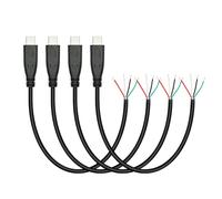 4pcs Court USB C vers 4 Pin Bare Wire Open End Wire 11 inch, 5V/2A USB Type C Male Plug 4 Pin Pigtail Power and Data Cable, for USB Type C Equipment Installation ou Remplacement Réparation