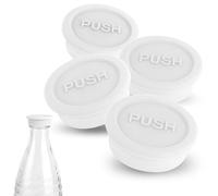 4pcs Couvercle de Bouteille en Verre, Silicone Couvercle Soda Réutilisable Bouchon de Bouteille de Soda Compatible avec la Bouteille en Verre Sodastream (Blanc)