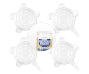 4pcs Couvercles pour Bar Keepers Friend, Transparents Remplacement de Capuchon en Silicone Accessoires de Couvercle Compatibles avec le Nettoyant Bar Keepers Friend 354,84 ml et 620,97 ml