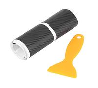 4pcs Couverture de Seuils de Portes de Voitures Porte Sill Autocollant Protection Adhésive Stickers Anti-dérapant Anti-Usure Anti-Rayures en Fibre de Carbone PVC Universel avec Grattoir