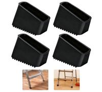 4Pcs Couvre-Pieds d'Echelle en Caoutchouc, Embout Patin Escabeau Universel | Plateau Antidérapant pour Escabeau, Couvercle de Rail en Caoutchouc pour Échelle Télescopiques et Escabeaux (Noir)