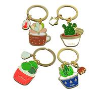 4pcs Créatif Cactus Keychains Pendant Set Unique Succulent Key porte-clés pour sacs Backpacks and Key