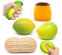 4PCS Crunchy Squishy,Squeeze Toys,SquishyAsmr Balle Anti Stress,Fidget Toy | Crunchy Squishy,Mangue Arachide Fromage Citron Squeeze Toys,SquishyAsmr Balle Anti Stress,Fidget toy,Sensoriel pour Adultes
