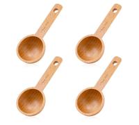 4pcs Cuillères à Café en Bois pour Bocaux, 10,9cm Cuillères à Café en Bois Cuillères à Dégustation en Bois pour Grains de Café Petites Cuillères à Café en Bois pour Grains de Café Thé