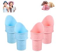 4pcs Cuillères à Crème Glacée, Mini Cuillères à Cornet de Crème Glacée en Plastique Support de Cornet de Crème Glacée Support de Cône de Neige de Crème Glacée pour Enfants en Bas Âge