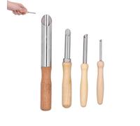 4pcs Cutter de trou d'argile circulaire en acier inoxydable, coupe-trous semi-rond, poignée en bois outils en argile pour le poinçonnage des trous et la sculpture de l'argile, la