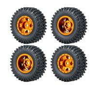 4pcs de 1,0 pouce de roue de roue perle en métal avec pneus en caoutchouc souple 50 mm 54 mm compatible avec des voitures de robot RC à 24 échelles comme les pièces accessoires de modèle SCX24 90081(5