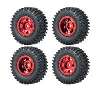 4pcs de 1,0 pouce de roue de roue perle en métal avec pneus en caoutchouc souple 50 mm 54 mm compatible avec des voitures de robot RC à 24 échelles comme les pièces accessoires de modèle SCX24 90081(5