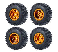 4pcs de 1,0 pouce de roue de roue perle en métal avec pneus en caoutchouc souple 50 mm 54 mm compatible avec des voitures de robot RC à 24 échelles comme les pièces accessoires de modèle SCX24 90081(5
