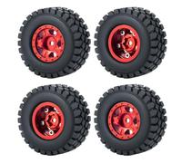 4pcs de 1,0 pouce de roue de roue perle en métal avec pneus en caoutchouc souple 50 mm 54 mm compatible avec des voitures de robot RC à 24 échelles comme les pièces accessoires de modèle SCX24 90081(5
