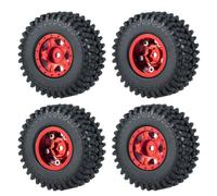 4pcs de 1,0 pouce de roue de roue perle en métal avec pneus en caoutchouc souple 50 mm 54 mm compatible avec des voitures de robot RC à 24 échelles comme les pièces accessoires de modèle SCX24 90081(5