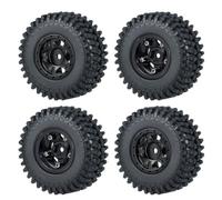 4pcs de 1,0 pouce de roue de roue perle en métal avec pneus en caoutchouc souple 50 mm 54 mm compatible avec des voitures de robot RC à 24 échelles comme les pièces accessoires de modèle SCX24 90081(5