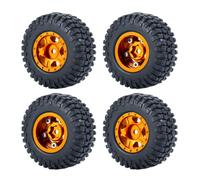 4pcs de 1,0 pouce de roue de roue perle en métal avec pneus en caoutchouc souple 50 mm 54 mm compatible avec des voitures de robot RC à 24 échelles comme les pièces accessoires de modèle SCX24 90081(5