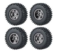 4pcs de 1,0 pouce de roue de roue perle en métal avec pneus en caoutchouc souple 50 mm 54 mm compatible avec des voitures de robot RC à 24 échelles comme les pièces accessoires de modèle SCX24 90081(5