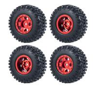 4pcs de 1,0 pouce de roue de roue perle en métal avec pneus en caoutchouc souple 50 mm 54 mm compatible avec des voitures de robot RC à 24 échelles comme les pièces accessoires de modèle SCX24 90081(5