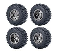 4pcs de 1,0 pouce de roue de roue perle en métal avec pneus en caoutchouc souple 50 mm 54 mm compatible avec des voitures de robot RC à 24 échelles comme les pièces accessoires de modèle SCX24 90081(5