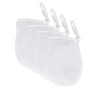 4Pcs de Démaquillant en Microfibre de Nettoyage Du Visage en Tissu Du Visage Réutilisables Mitaines pour Le Voyage à Domicile (Blanc)