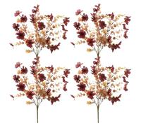 4PCS Deco Automne Fleurs Artificielles, 31*16 Cm Fausse Décoration Automne, Ne Nécessitent Ni Arrosage, Ni Taille, Adaptées À La Décoration d'automne en Intérieur Et en Extérieur