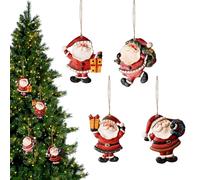 4pcs Décorations d'arbres de Noël - DÉCORATIONS DE LOI DE NORIEMENT DE RÉSINE 9cm - Santa Claus & Schnäann Follower for Christmas Tree - suspendu la décoration d'arbre de Noël à l'intérieur pour la fê