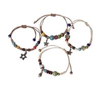 4pcs des Styles Ethniques Uniques avec Perles en Céramique Bracelettes De Perles Tirées À La Main Accessoire Bohème pour Un D'étoile À Usage Quotidien