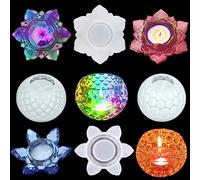 4PCS DIY Candleur de résine époxy Moule,Forme de Silicone en Silicone Formes de résine en résine d'arrosage Formes de Silicone pour Les cosmétiques de Bijoux, boîte de Rangement, Bougie (#2)