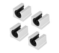 4pcs Douille Alu Aluminium Chariot Boule SBR20UU Mouvement linéaire ouvert Bloc coulissant Imprimante 3D Pièces CNC 20 x 39 x 11 mm