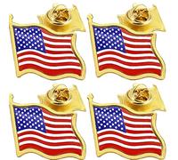 4pcs Drapeau Américain Pin De Revers D'ondulation Broche Patriotique Broche pour Le 4 Juillet Décor