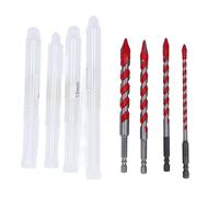 4Pcs Eccentric Twist Drill Bit Set | 150mm M35 Carbide Bits for Concrete/Masonry/Glass | 6.35mm Hex Shank | 6-12mm Size Range | Compatible with Electric & Bench Drills
