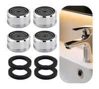 4PCS Économiseur d'Eau pour Robinet M24 avec Débit 5L/min, Mousseur Robinet en Laiton Chromé avec Filtre Anticalcaire Intégré, Embout Universel pour Cuisine et Salle de Bain, Installation Facile