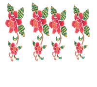 4PCS Embroidered Patches, Floral Applique Embroidered Flower Sew on Patches Sewing Hand Stitching Decorative for Scrapbooking