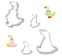 4pcs Emporte Piece Oie, 2 Grands et 2 Petits Acier Inoxydable Forme Oie Outil de Cuisson Compatible Lave-Vaisselle pour Fête d'Anniversaire sur Thème des Animaux et Décoration de Baby Shower