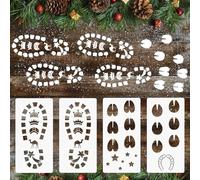 4pcs Empreinte De Pieds De Père Noël Pochoir Empreinte Pas de Les 3 Rois Mages Réutilisable Pour Couloirs Fenêtre Maison Noël Epiphanie