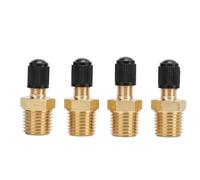4pcs en laiton Valve de réservoirs 1 / 4in NPT File mâle 200 poncs de soupape standard avec capuchons d'étanchéité pour réparation et entretien des voitures du compresseur d'air