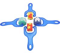 4pcs enfants bricolage outil de peinture Eva éponge rouleau pinceau graffiti (manche bleu)