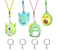 4pcs Enfants Cartoon Collier Case pour Apple AirTag, Étui en Silicone Confortable et Ajustable Caché, Collier AirTag Adapté aux Enfants pour Traceur GPS Apple AirTag Style F