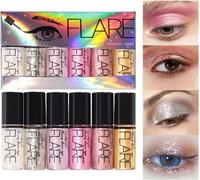 4pcs Ensemble De Fard À Paupières Liquide Crystal Diamond High-Gloss Liquid Liner Shimmer Glitter Highlight Metallic Liquid Shadows Séchage Rapide Sequin Pearlescent Eye Makeup Cosmétique