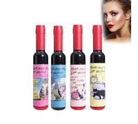 4PCS Ensemble De Gloss Repulpant Lèvres 4 Couleurs, Huile A Levre, Gloss Transparent, Encre à Lèvres Pelable, Rouge à Lèvres Mat Velouté Pour Bouteille De Vin Liquide, Rouge à LèVres De Longue Durée
