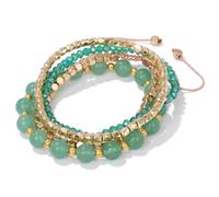 4pcs / Ensemble Naturel Color Perles Multicouches Rose Quartz Turquoises Set pour Femmes Hommes