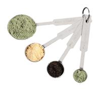 4pcs / ensembles de cuillères à mesurer avec une boucle de boucle à anneau détachable suspendre des cuillères mesures alimentaires faciles nettoyer la cuillère en acier inoxydable pour la cuiss