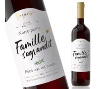 4pcs Etiquette de Vin Annonce Grossesse Etiquette de Bouteille Bébé est en Route Famille s'agrandit Champagne Annonce Naissance Cadeau Surprise pour Famille Amis